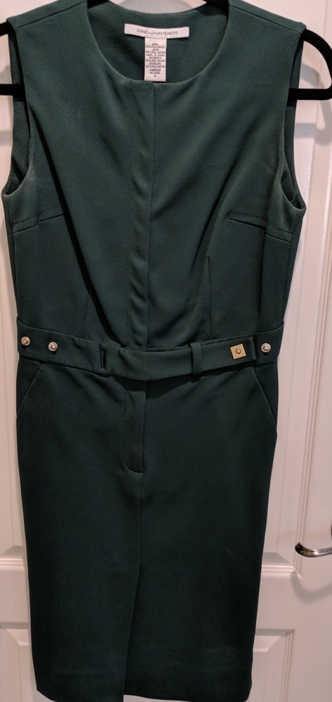 Diane von Furstenberg green column dress